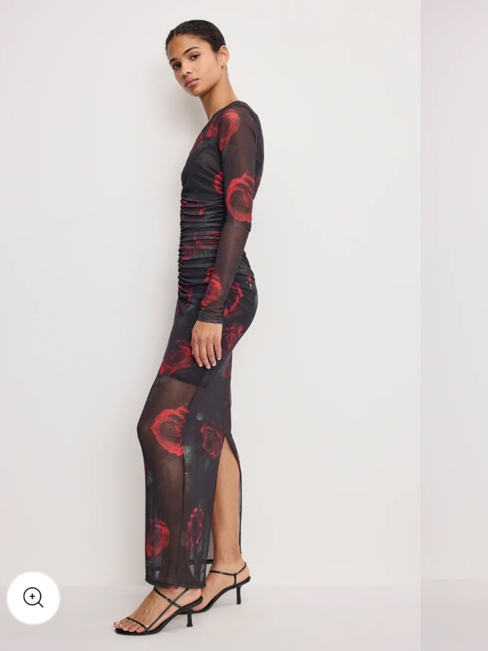 Mesh Ruched Maxi Dress NEW - Picture 2 of 7